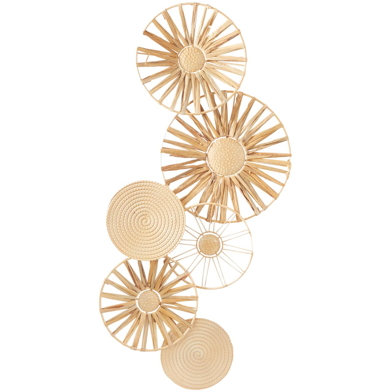 Brown Metal Plate Wall Decor with Textured Pattern 43" x 2" x 19"